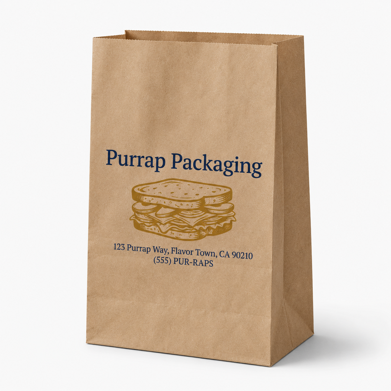 Custom Brown Grocery Bag 15.75” × 8.5” × 5.1”
