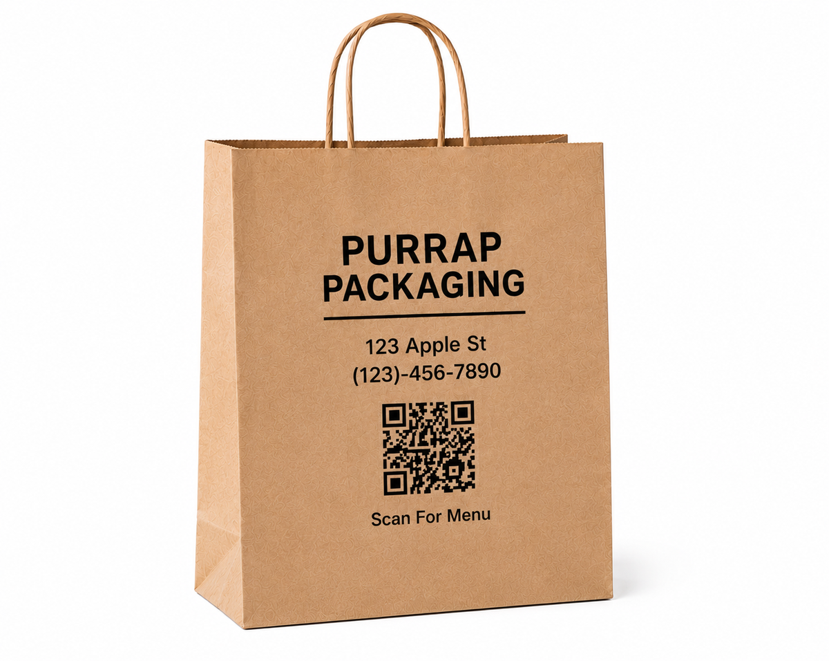 Custom Kraft Handle Bag 10.5” × 8.75” × 5”